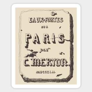 Vintage Paris Typography by Charles Méryon Magnet